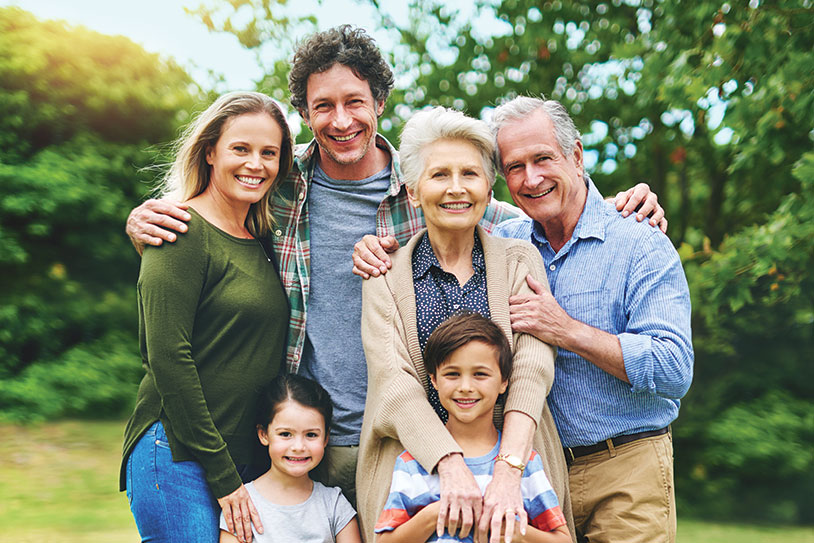 Family smiling. Links to Closely Held Business Stock